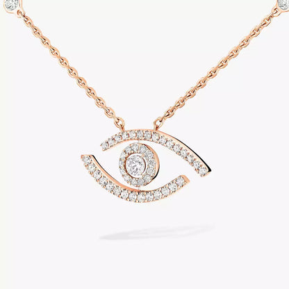 [AuraEcho]Pave_ Diamond Necklace Lucky Eye