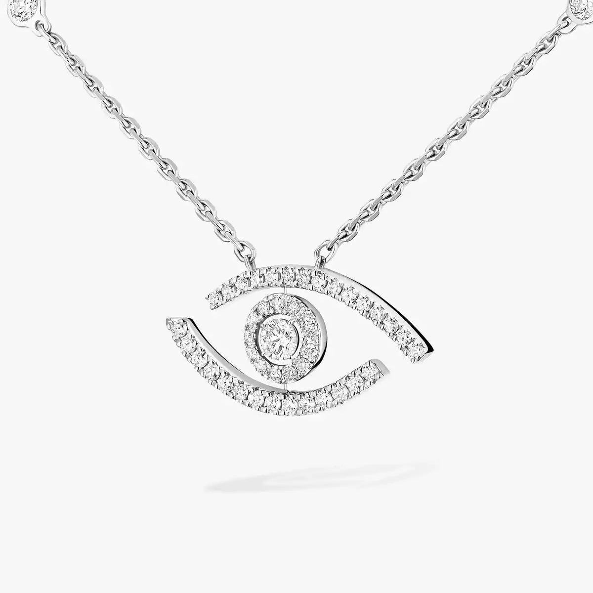 [AuraEcho]Pave_ Diamond Necklace Lucky Eye