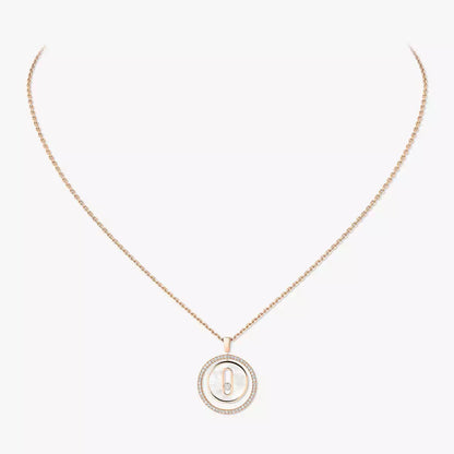 [AuraEcho]Lucky Move Diamond Necklace in Rose Gold and White Mother-of-Pearl
