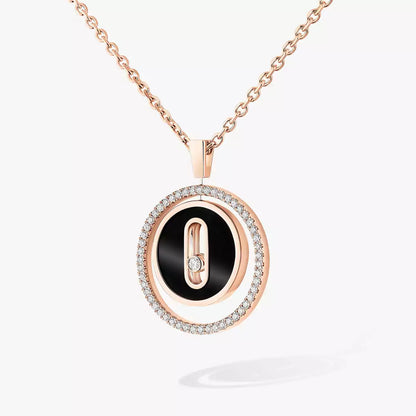 [AuraEcho]Lucky Move Diamond Necklace in Rose Gold and White Mother-of-Pearl