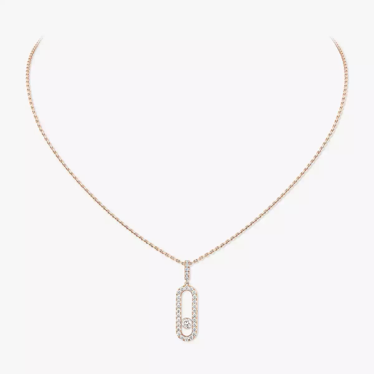 [AuraEcho]Move Uno Diamond Necklace in Rose Gold