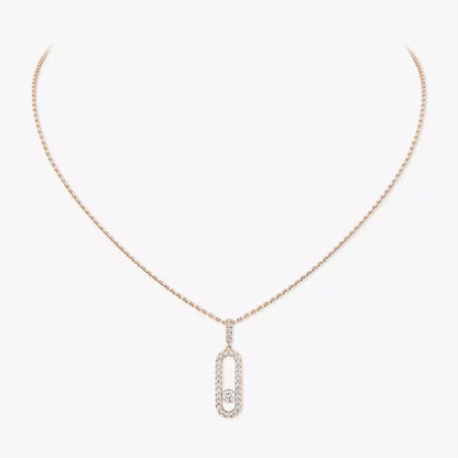 [AuraEcho]Move Uno Diamond Necklace in Rose Gold
