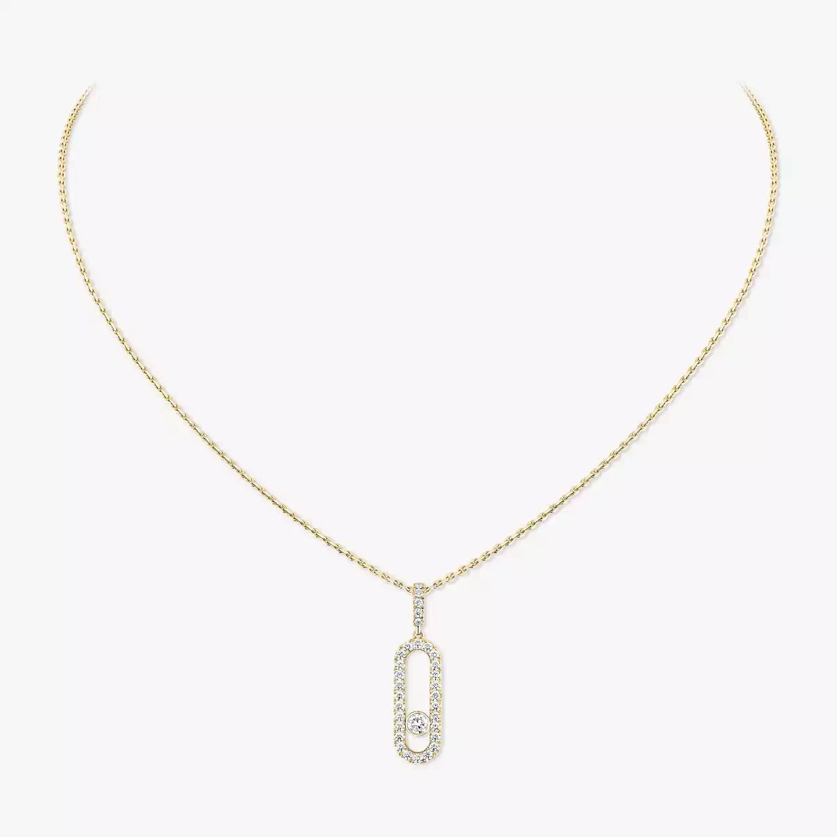 [AuraEcho]Move Uno Diamond Necklace in Rose Gold