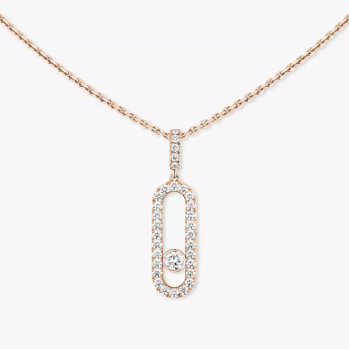 [AuraEcho]Move Uno Diamond Necklace in Rose Gold