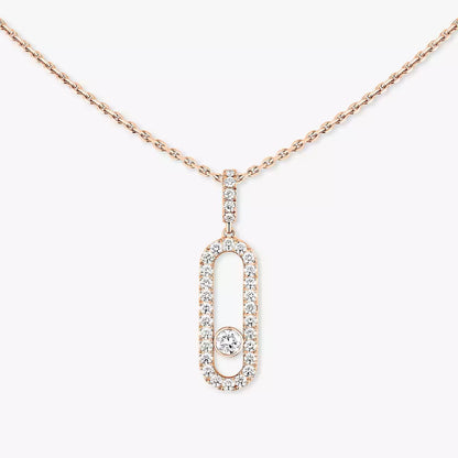 [AuraEcho]Move Uno Diamond Necklace in Rose Gold