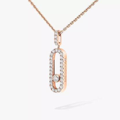 [AuraEcho]Move Uno Diamond Necklace in Rose Gold