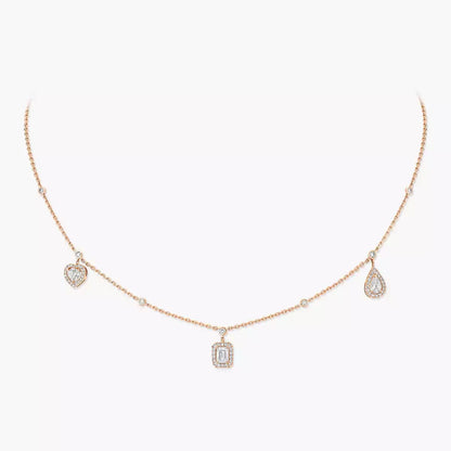 [AuraEcho]My Twin Diamond Necklace in Silver