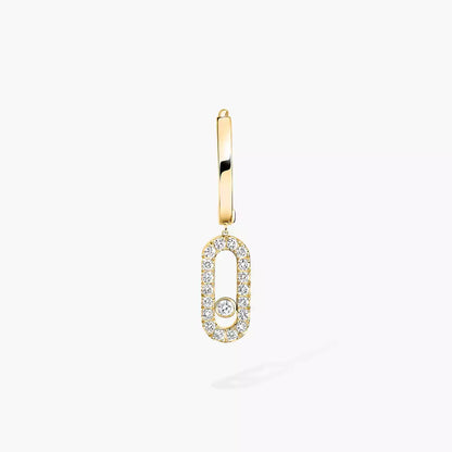 [AuraEcho]Move Uno Single Diamond Hoop Earring