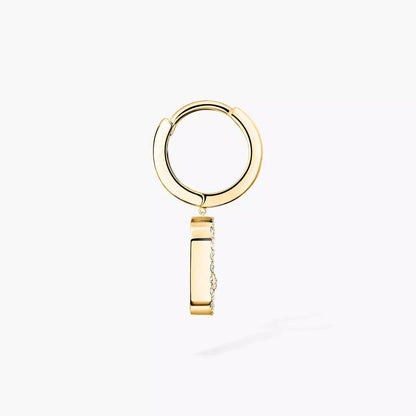[AuraEcho]Move Uno Single Diamond Hoop Earring