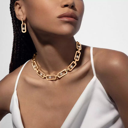 [AuraEcho]So Move XL Diamond Pendant Earrings