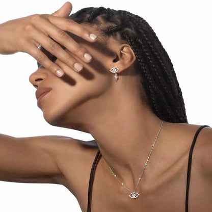 [AuraEcho]Pave_ Diamond Necklace Lucky Eye