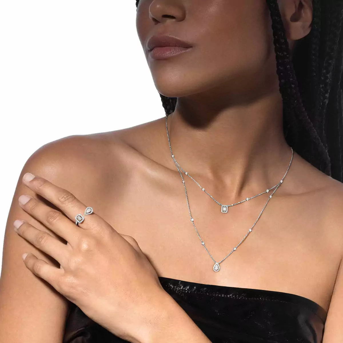 [AuraEcho]Diamond Necklace My Twin 2 Rows