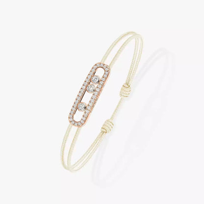 [AuraEcho]Messika Care(s) pink cord pavé bracelet