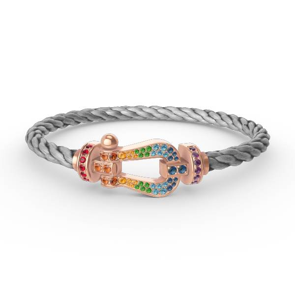 [AuraEcho]FORCE LARGE HORSESHOE  COLORED DIAMOND BRACELET ROSE GOLD
