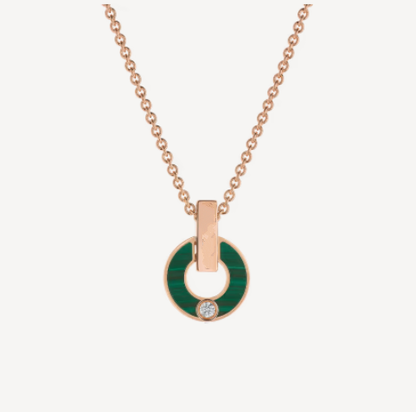 [AuraEcho]GARI NECKLACE PINK GOLD MALACHITE