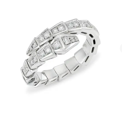 [AuraEcho]SERPENTI RING SILVER DIAMOND PAVED 4MM