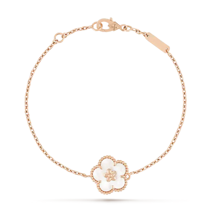 [AuraEcho]LUCKY WHITE MOP PLUM BLOSSOM  BRACELET
