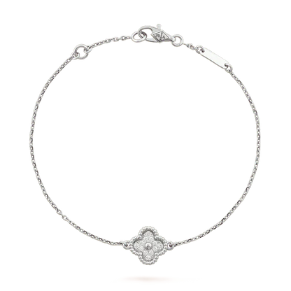 [AuraEcho]CLOVER  SINGLE FLOWER BRACELET SILVER
