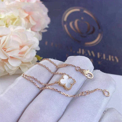 [AuraEcho] Clover White Mother-of-Pearl & JUSTE Bracelet Stack Set