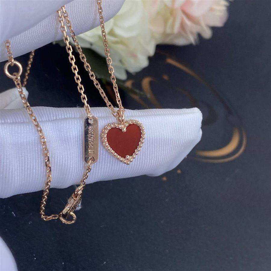 [AuraEcho]SWEET CLOVER CARNELIAN HEART NECKLACE