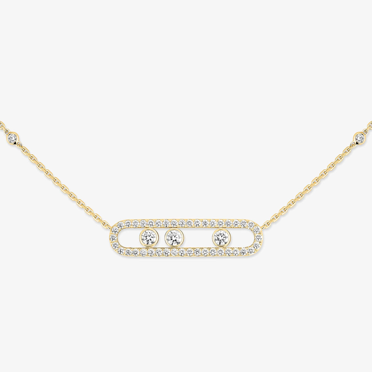 [AuraEcho] Move Pave_ Rose Gold Diamond Necklace