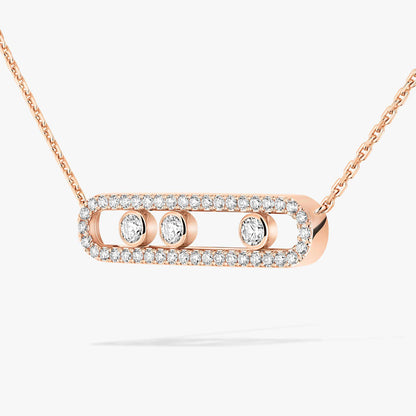 [AuraEcho] Move Pave_ Rose Gold Diamond Necklace