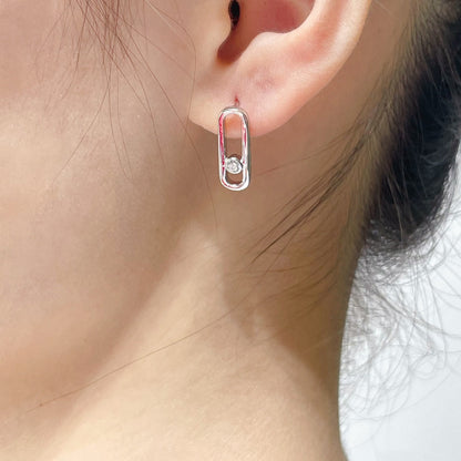 [AuraEcho]MOVE UNO SMALL 1 DIAMOND EARRINGS