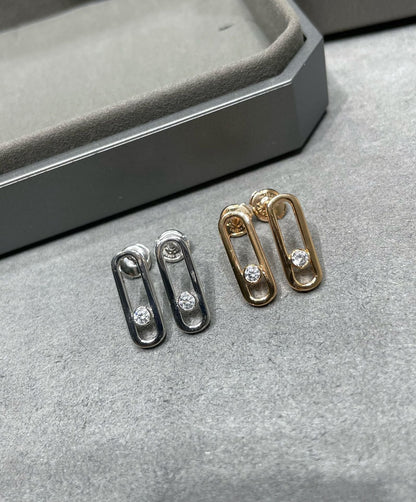 [AuraEcho]MOVE UNO SMALL 1 DIAMOND EARRINGS
