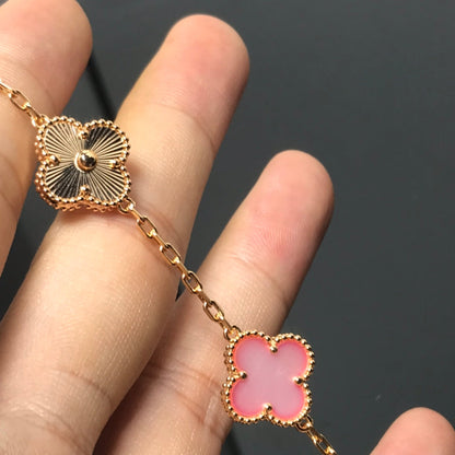 [AuraEcho]CLOVER BRACELET 5 MOTIF PINK AND PINK GOLD