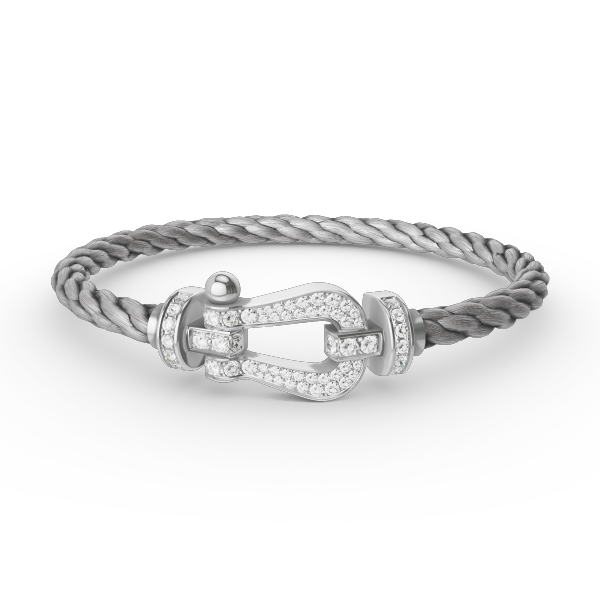 [AuraEcho]FORCE LARGE HORSESHOE FULL DIAMOND BRACELET SILVER